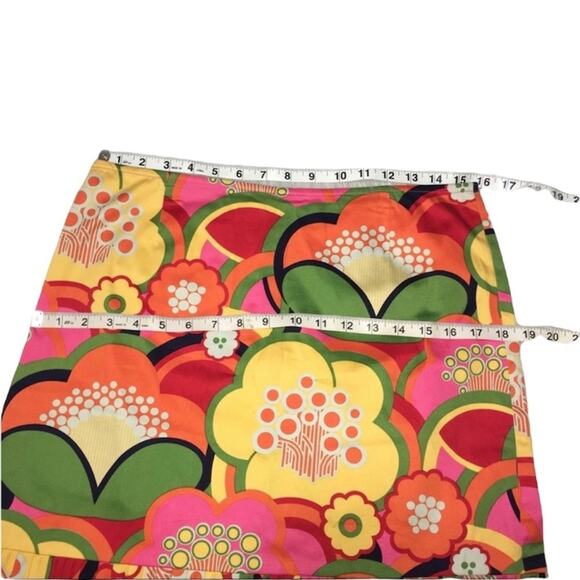 Nathalie Seaver Boutique Bright Mod Print Accordion Pleat Pencil Skirt SZ 2 - Picture 7 of 9